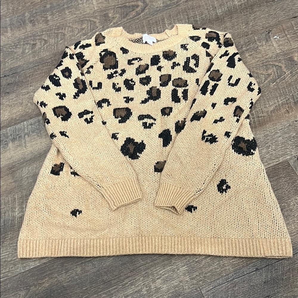 Leopard Print Knit Sweater